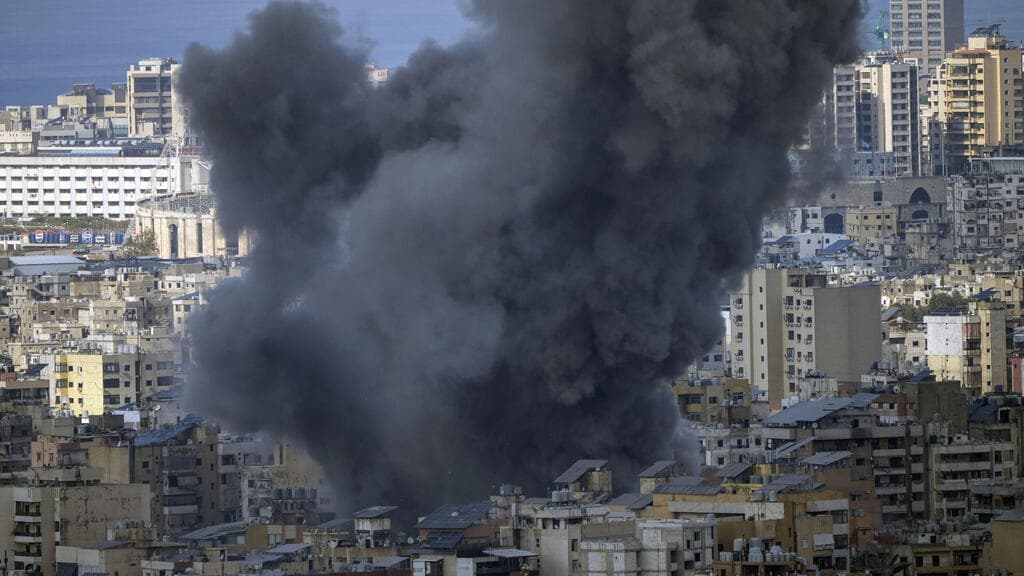 צילום: AP Photo/Hassan Ammar תקיפות צה"ל בבלבנון