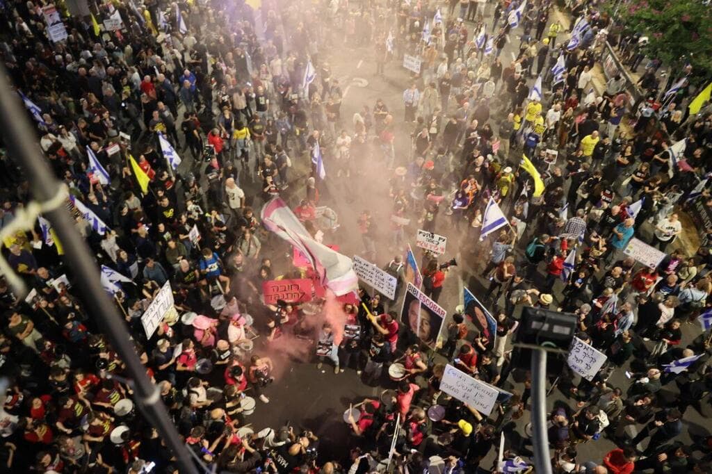 צילום: מוטי קמחי מחאת משפחות חטופים בקפלן