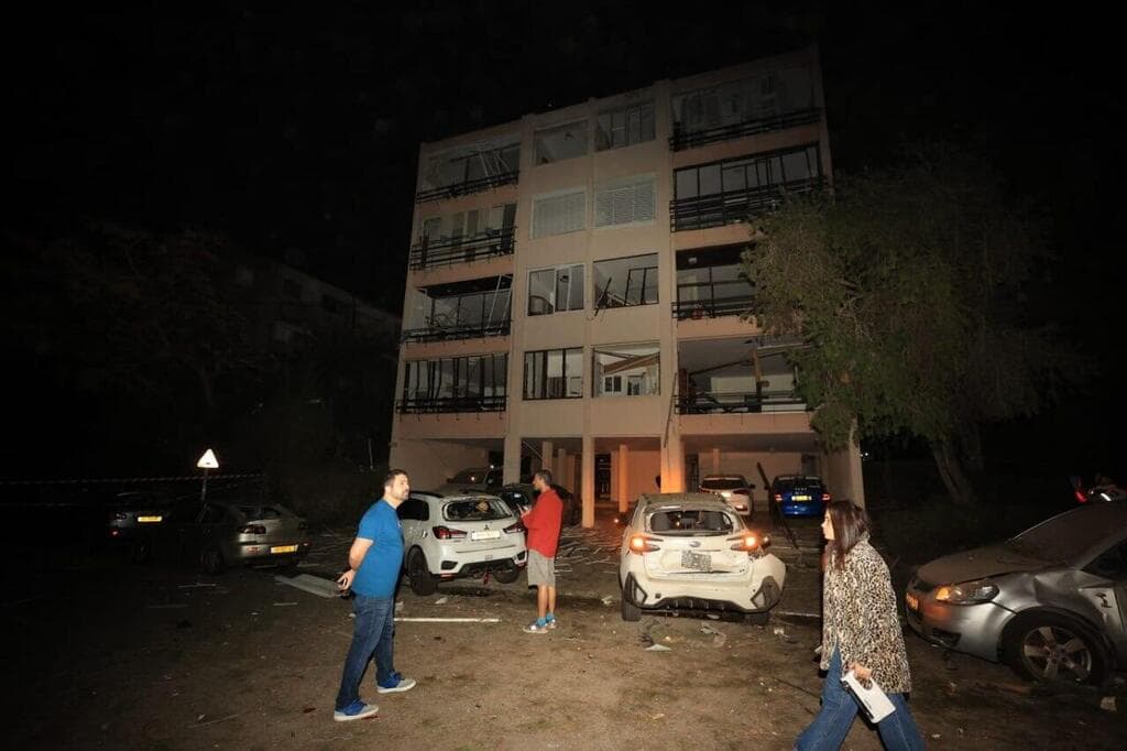 צילום: אלעד גרשגורן זירת הפגיעה הישירה בחיפה