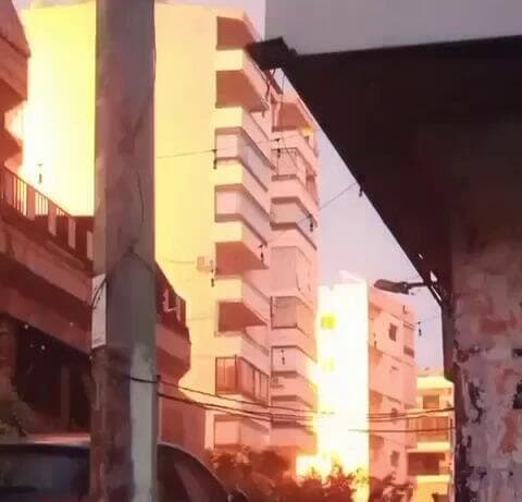 רגע לפני קריסת הבניין תקיפות מטרות טרור של חיזבאללה בדאחייה, ביירות