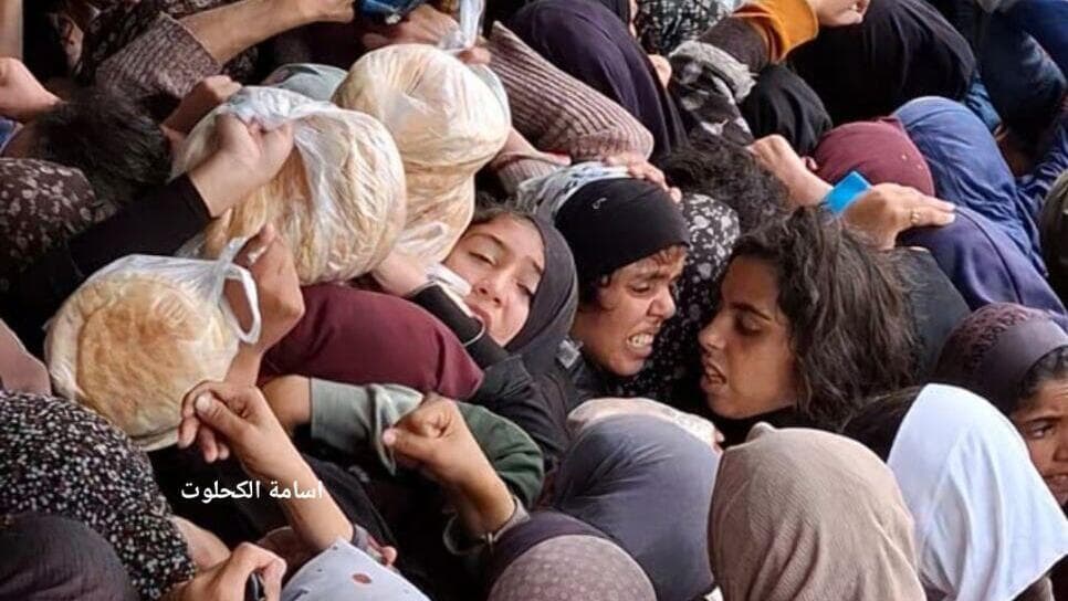 תורים לקבלת לחם ברצועת עזה