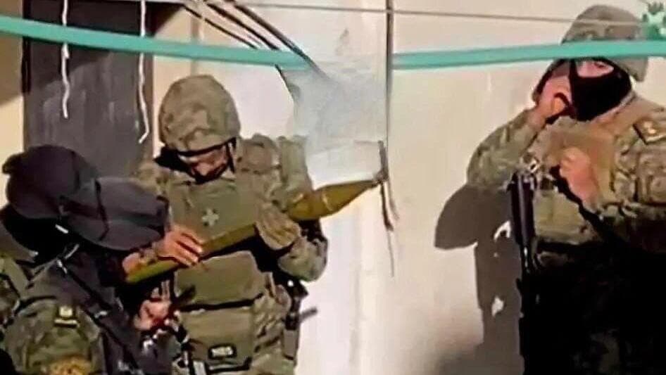 זיוף תמונות של אנשי המנגנונים של הרשות הפלסטינית עם RPG במבצע בגנין