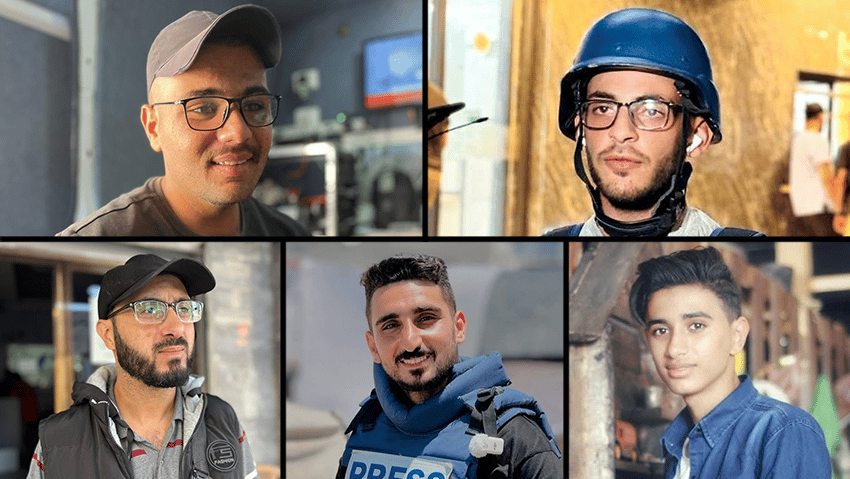 5 עיתונאים פלסטינים שנהרגו בתקיפת רכב בנוסייראת