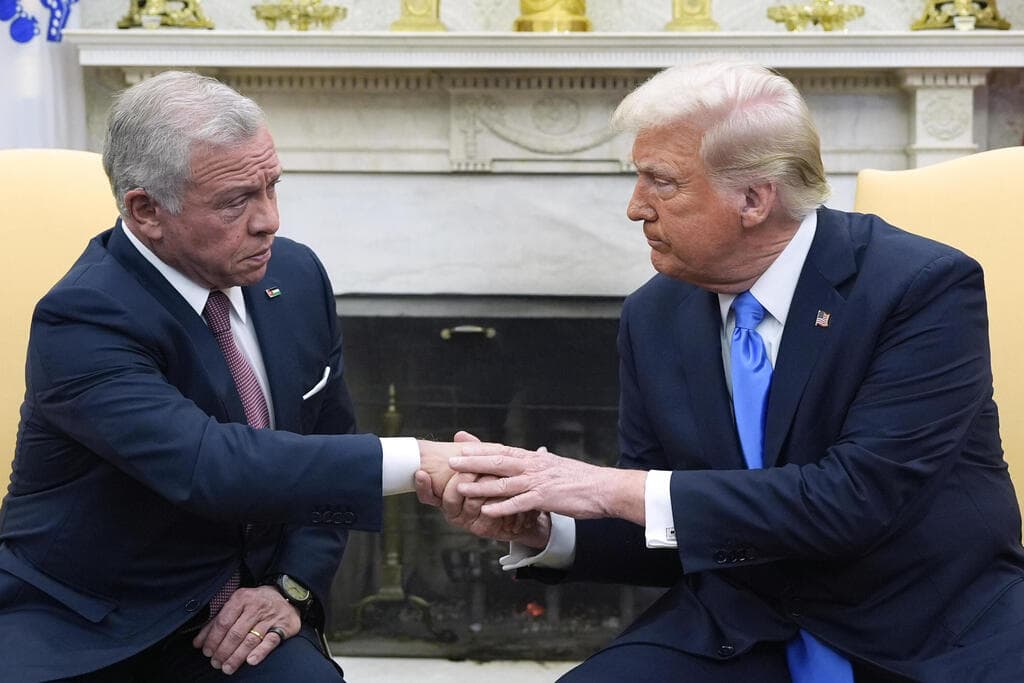 נשיא ארה"ב דונלד טראמפ פגישה עם מלך ירדן עבדאללה