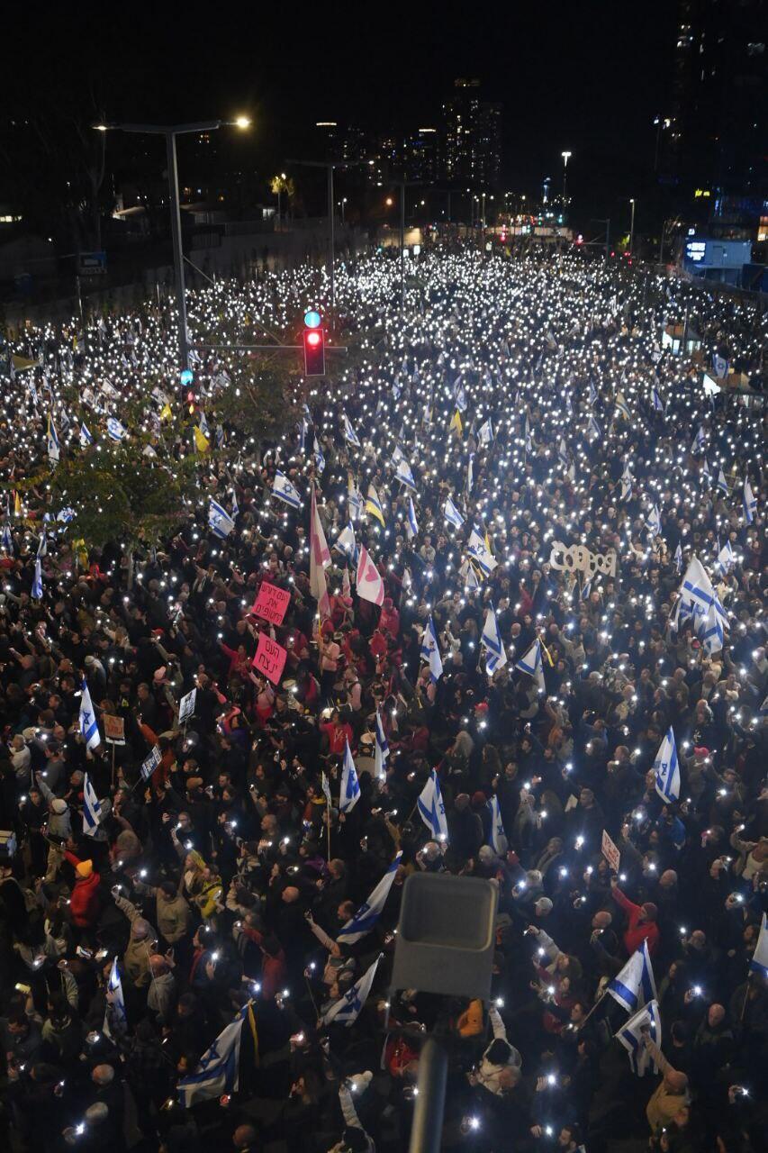 צילום: יאיר שגיא הפגנה בדרך בגין, תל אביב