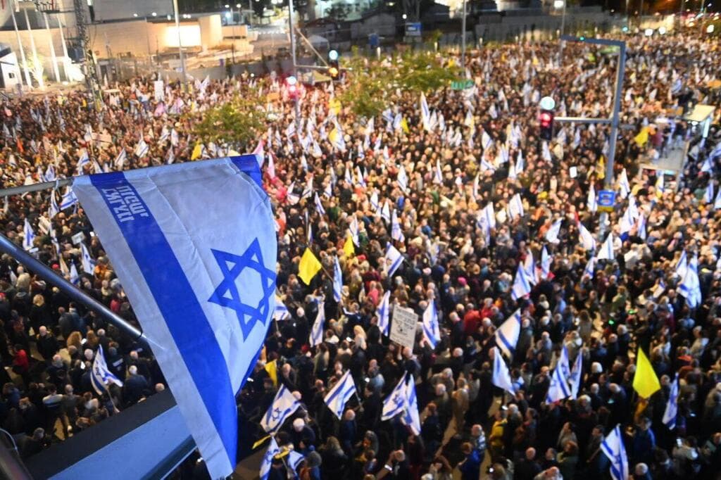צילום: יאיר שגיא הפגנה בדרך בגין, תל אביב