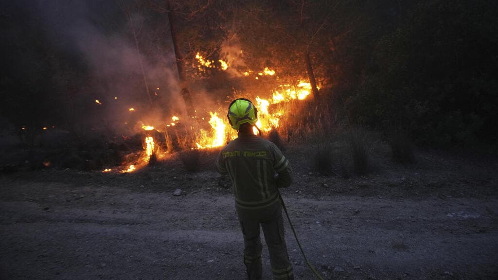 השריפות באזור ירושלים (צילום: AP Photo/Ohad Zwigenberg) ירושלים