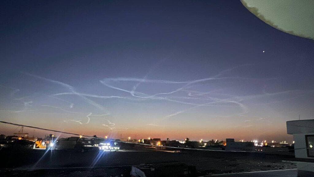 שמי עיראק אחרי מעבר הטילים האיראניים ששוגרו לעבר ישראל