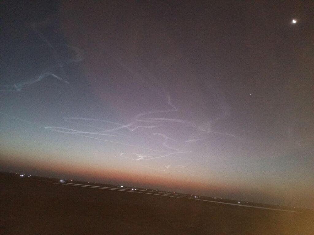 שמי עיראק אחרי מעבר הטילים האיראניים ששוגרו לעבר ישראל