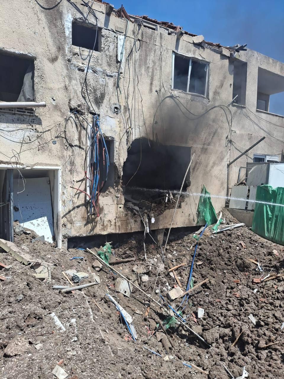 פגיעת כטב"ם ששוגר מאיראן בבניין דירות בבית שאן 