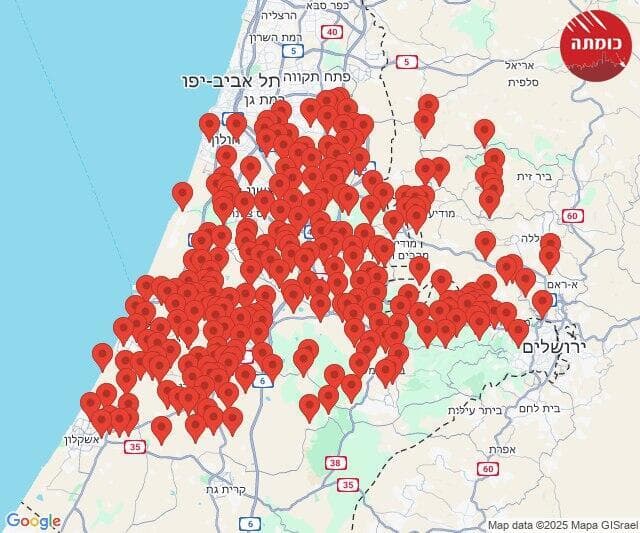   מפה אזעקות