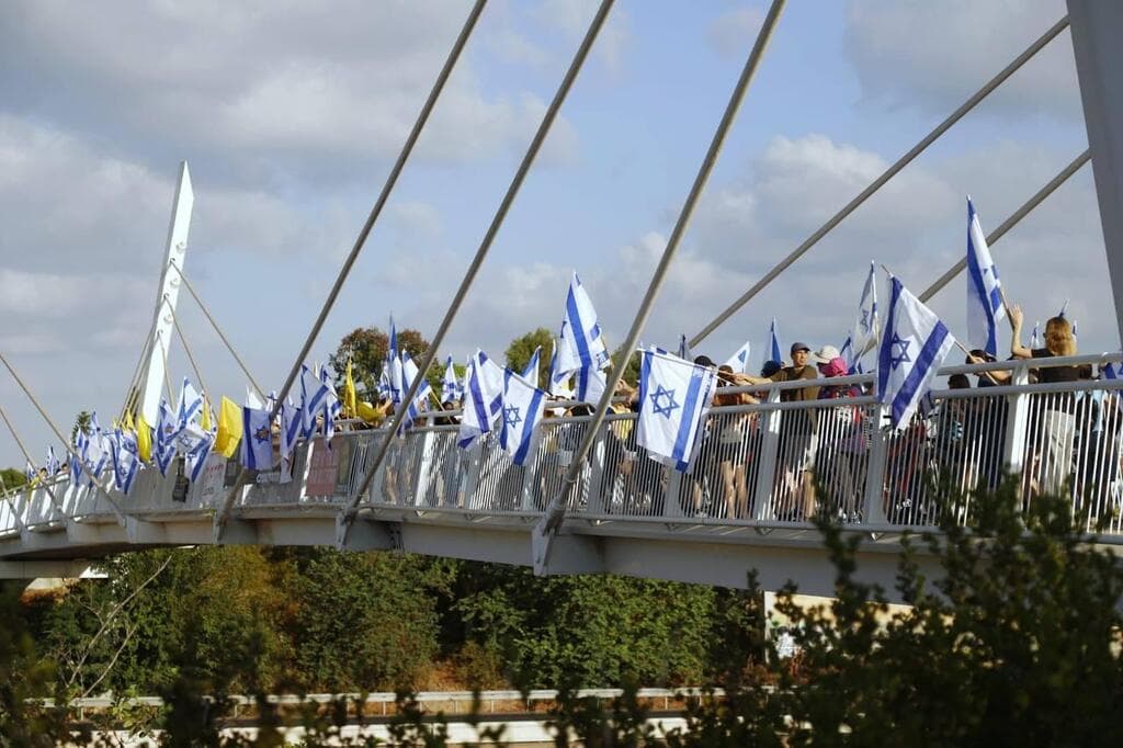 מחאה למען החטופים בכביש 4, גשר דרור - יום העצירה למען החטופים