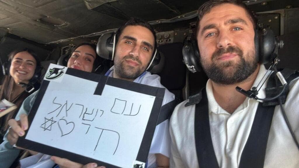 שגב כלפון במסוק בדרך לבית החולים