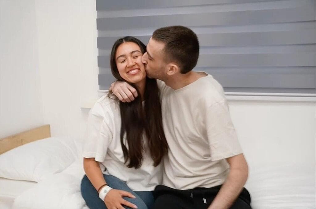 אבינתן אור ונועה ארגמני מתאחדים, שנתיים אחרי שהופרדו בכוח ב-7 באוקטובר (צילום: דובר צה"ל ) אבינתן אור ונועה ארגמני