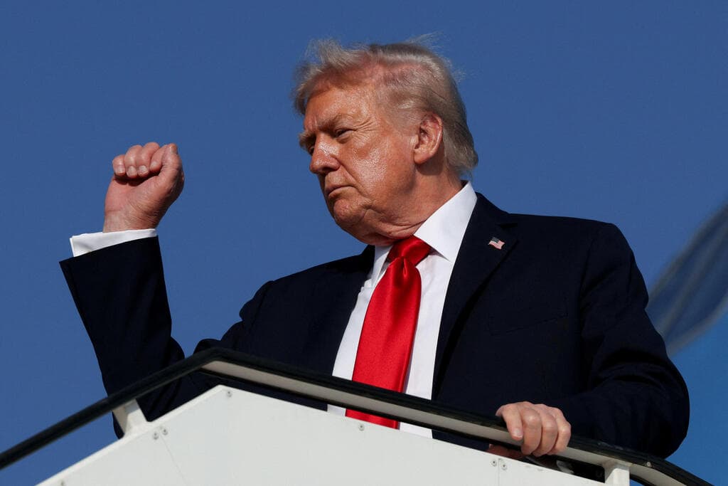 טראמפ בישראל (צילום: REUTERS/Evelyn Hockstein/רויטרס) טראמפ ממריא מישראל לשארם א-שייח