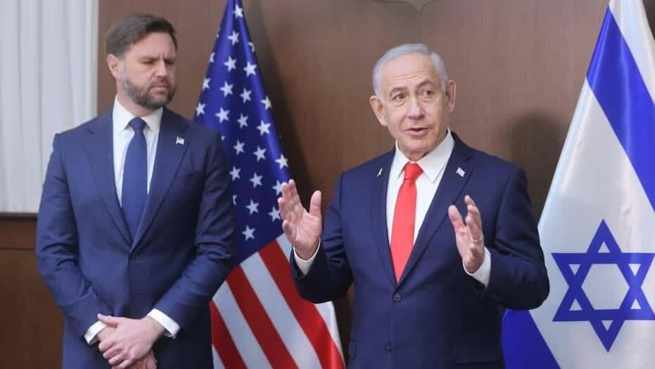 פגישתם של ראש הממשלה בנימין נתניהו וסגן נשיא ארה"ב ג'יי די ואנס