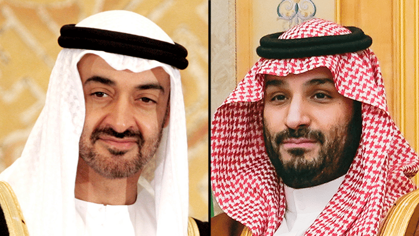 מוחמד בן סלמאן יורש העצר של סעודיה ומוחמד בן זאיד נשיא איחוד האמירויות