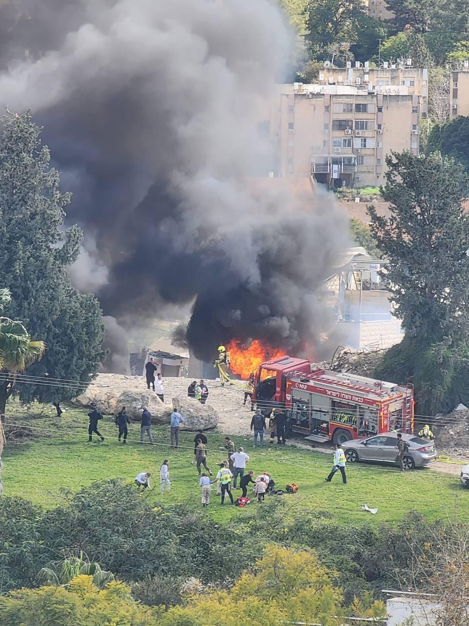 פגיעה ישירה של טיל ששוגר מאיראן פגיעה ישירה של טיל ששוגר מאיראן