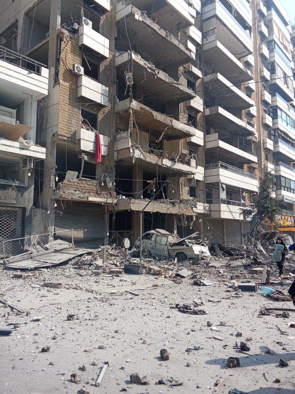 תיעוד המבנה שהותקף תקיפות בדאחייה