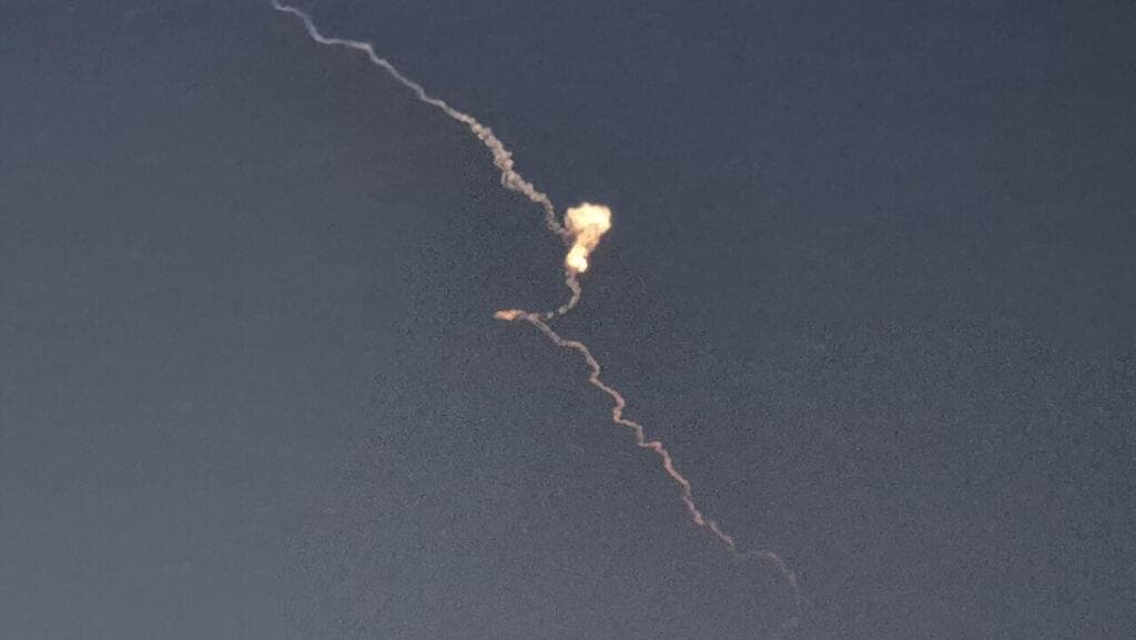 יירוט טיל ששוגר מאיראן לדרום