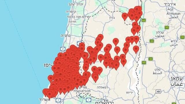 שיגורים מאיראן למרכז הארץ