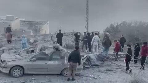 נזקי תקיפה בדרום לבנון בכפר סיר אל-גרביה