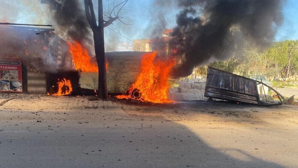 הזירה בבינת ג'בדל תקיפת רכב בבנת ג'ביל
