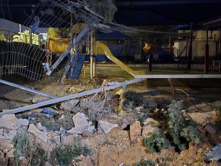 קרדיט צילום: דוברות עיריית ראשון לציון גן ילדים שנפגע מרסיס בראשון לציון