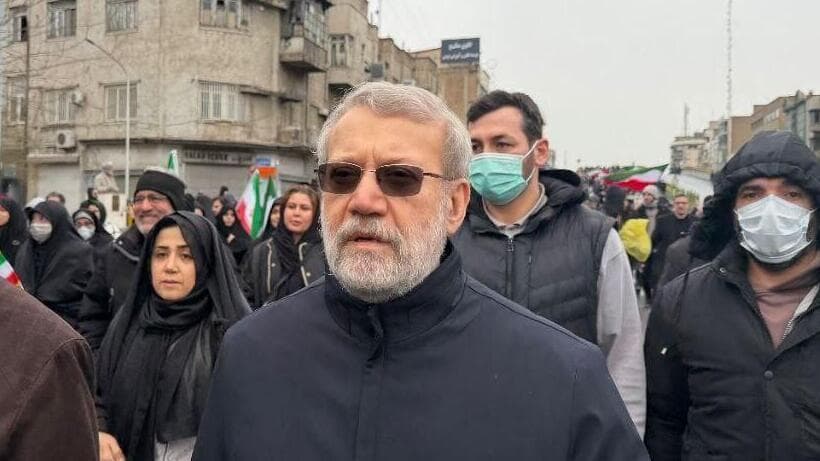 לריג'אני ב"יום ירושלים" האיראני, לפני ארבעה ימים עלי לריג'אני מגיע לאירוע לכבוד יום ירושלים