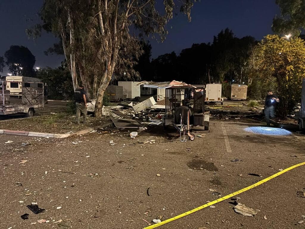 זירת הנפילה בשכונת קרוואנים במרכז הארץ