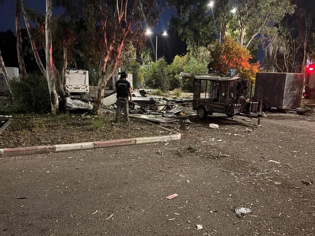 זירת הנפילה בשכונת קרוואנים במרכז הארץ