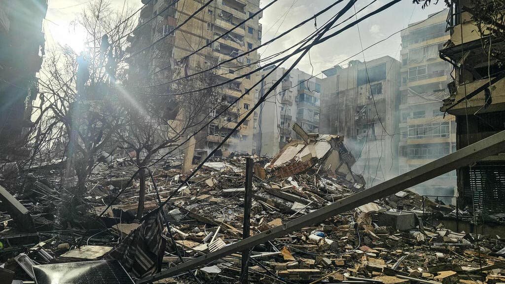 חארת חריכ דאחייה ביירות לבנון הריסות אחרי תקיפות צה"ל