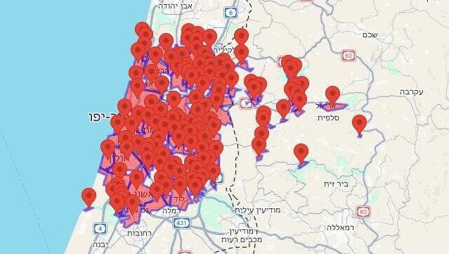צילום: כומתה מפת אזורי האזעקות