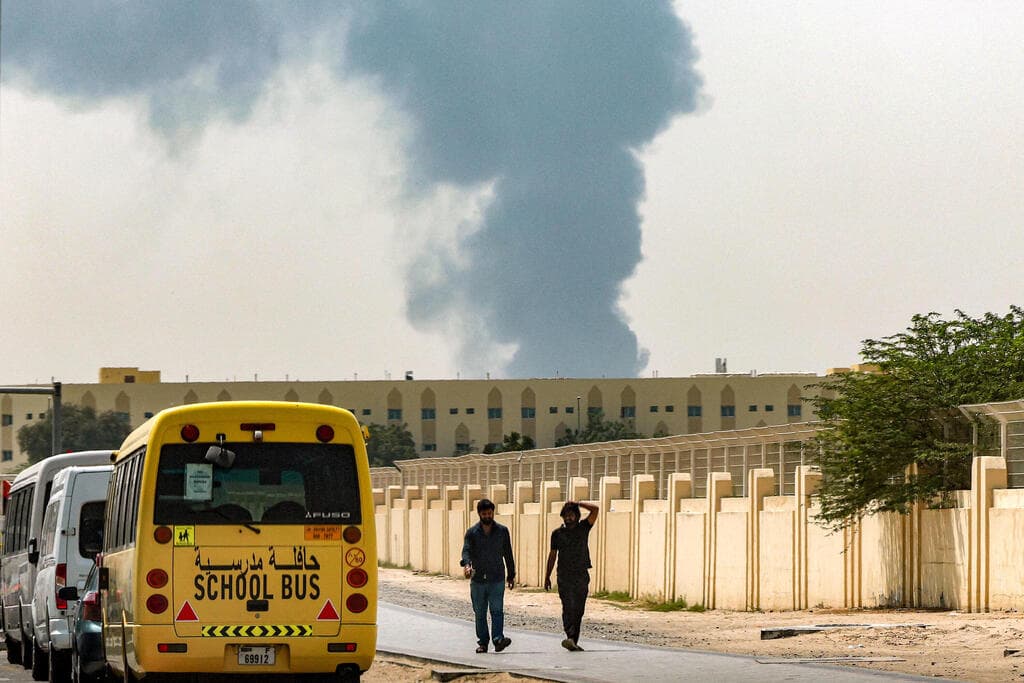 צילום: AFP תקיפה בשדה התעופה בדובאי