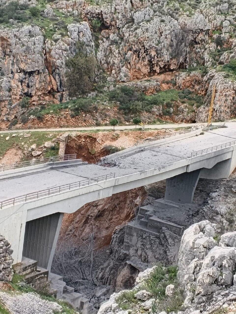 הגשר אחרי התקיפה תיעוד מתקיפת גשר א-דלאפה בדרום לבנון