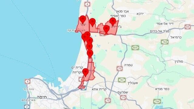 מפת אזעקות 