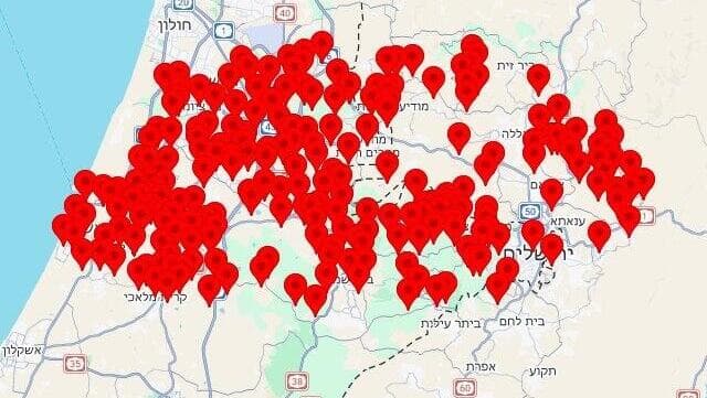 אזעקות (צילום: צופר) מפת אזורי האזעקות