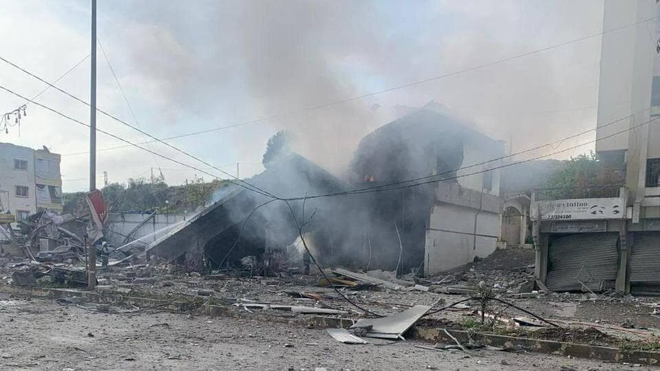 תחנת הדלק שהותקפה בדרום לבנון, הבוקר נזקי התקיפות בלבנון