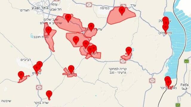 מפת אזעקות צבע אדום - צופר