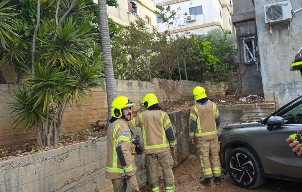 צילום: כבאות והצלה לישראל פגיעה בשפרעם