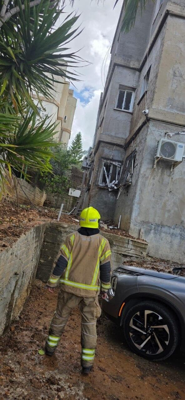 צילום: כבאות והצלה לישראל פגיעה בשפרעם