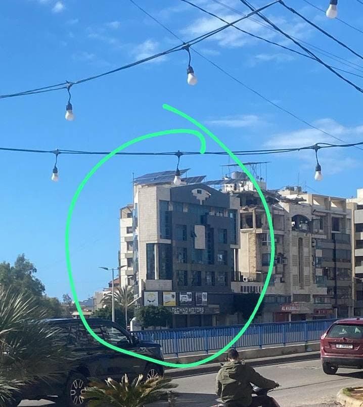 המבנה שעתיד להיות מותקף, לפי דיווח לבנוני המבנה המאויים לפי דיווח לבנוני