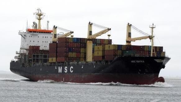 האונייה MSC ISHYKA שהותקפה על ידי האיראנים (צילום: מתוך vesselfinder) האונייה MSC ISHYKA שהותקפה על ידי האיראנים