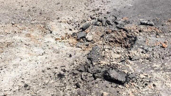 צינור הגז שנפגע (צילום: באות והצלה לישראל) נפילה בשטח פתוח במרחב קיבוץ עברון