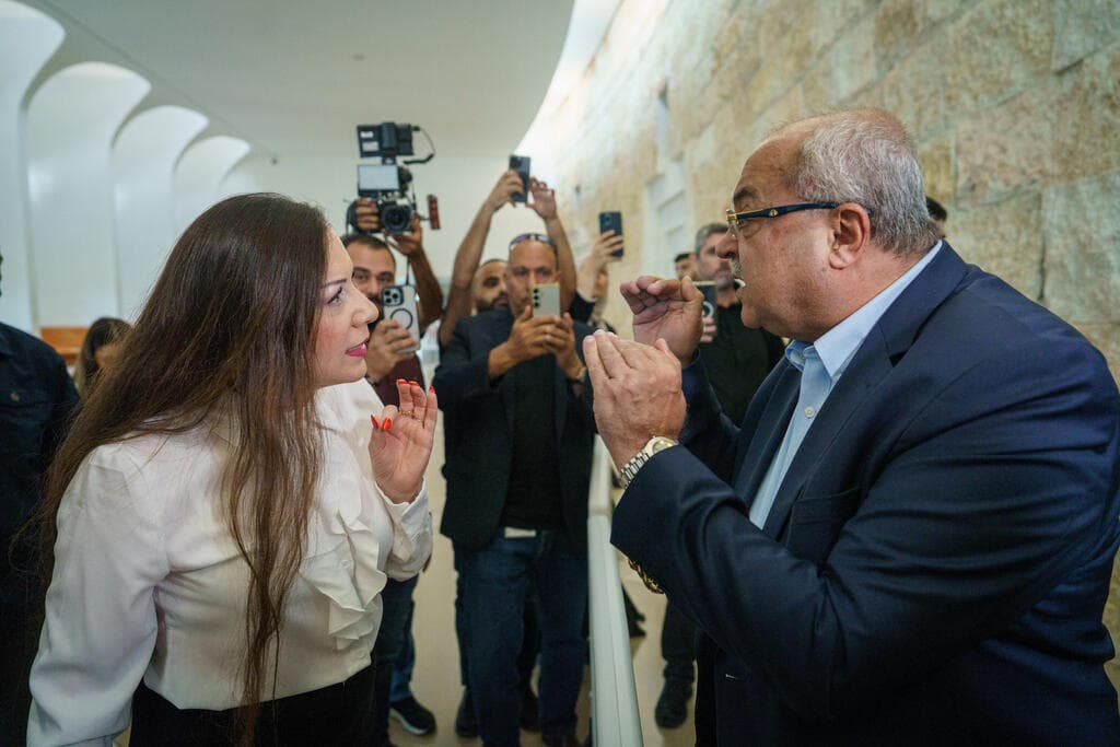 טיבי וגוטליב רבים, ארכיון (צילום: שלו שלום) העימות בין חברי הכנסת אחמד טיבי וטלי גוטליב במשכן הכנסת