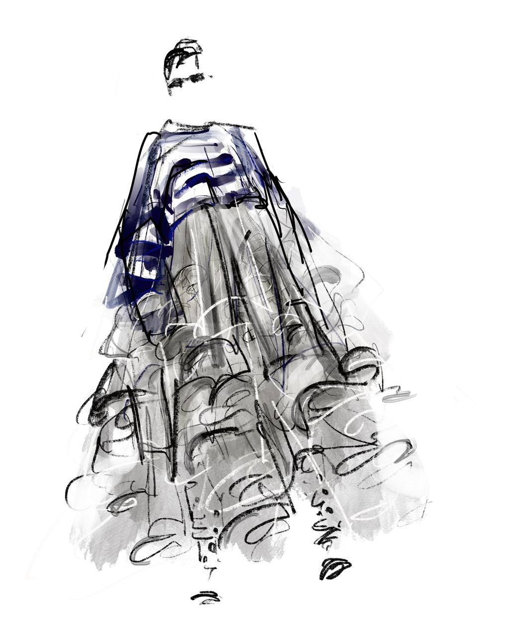 שנות ה-80: ששון קדם (איור: אילנית שמיע) עיצוב של ששון קדם באופנה בישראל על ציר הזמן