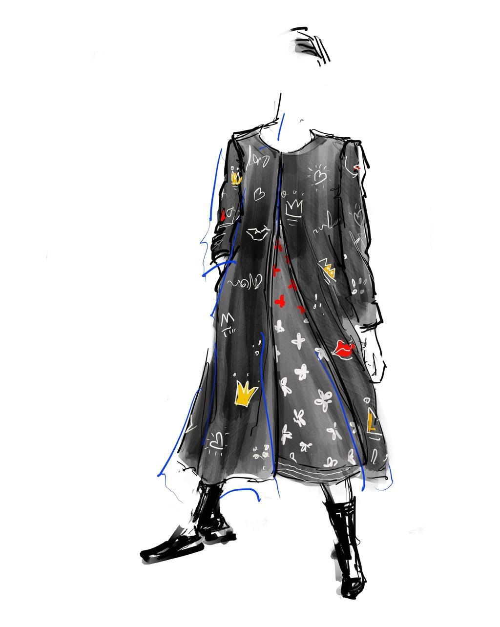 שנות ה-80: טובה'לה (איור: אילנית שמיע) עיצוב של טובה'לה באופנה בישראל על ציר הזמן