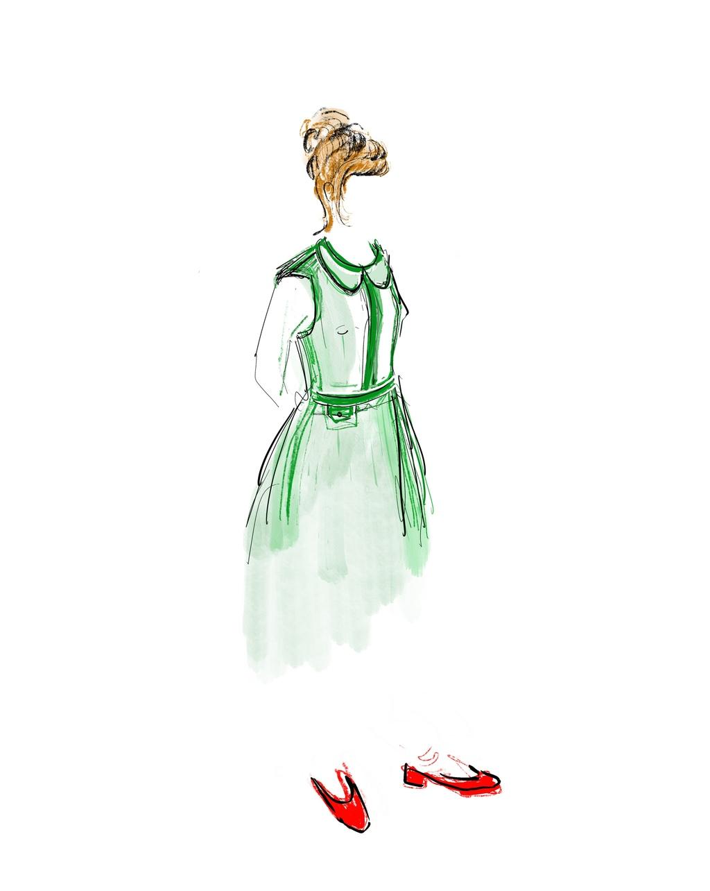 "שינוי נוסף חל במהלך שנות ה-90, עם גל מעצבים צעירים". נעמה בצלאל (איור: אילנית שמיע) עיצוב של נעמה בצלאל באופנה בישראל על ציר הזמן