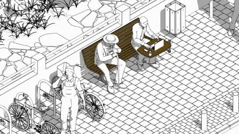 ההצעה של אמנון דירקטור לשינוי המרחב הציבורי: שולחן עבודה מתקפל לספסלי הרחוב