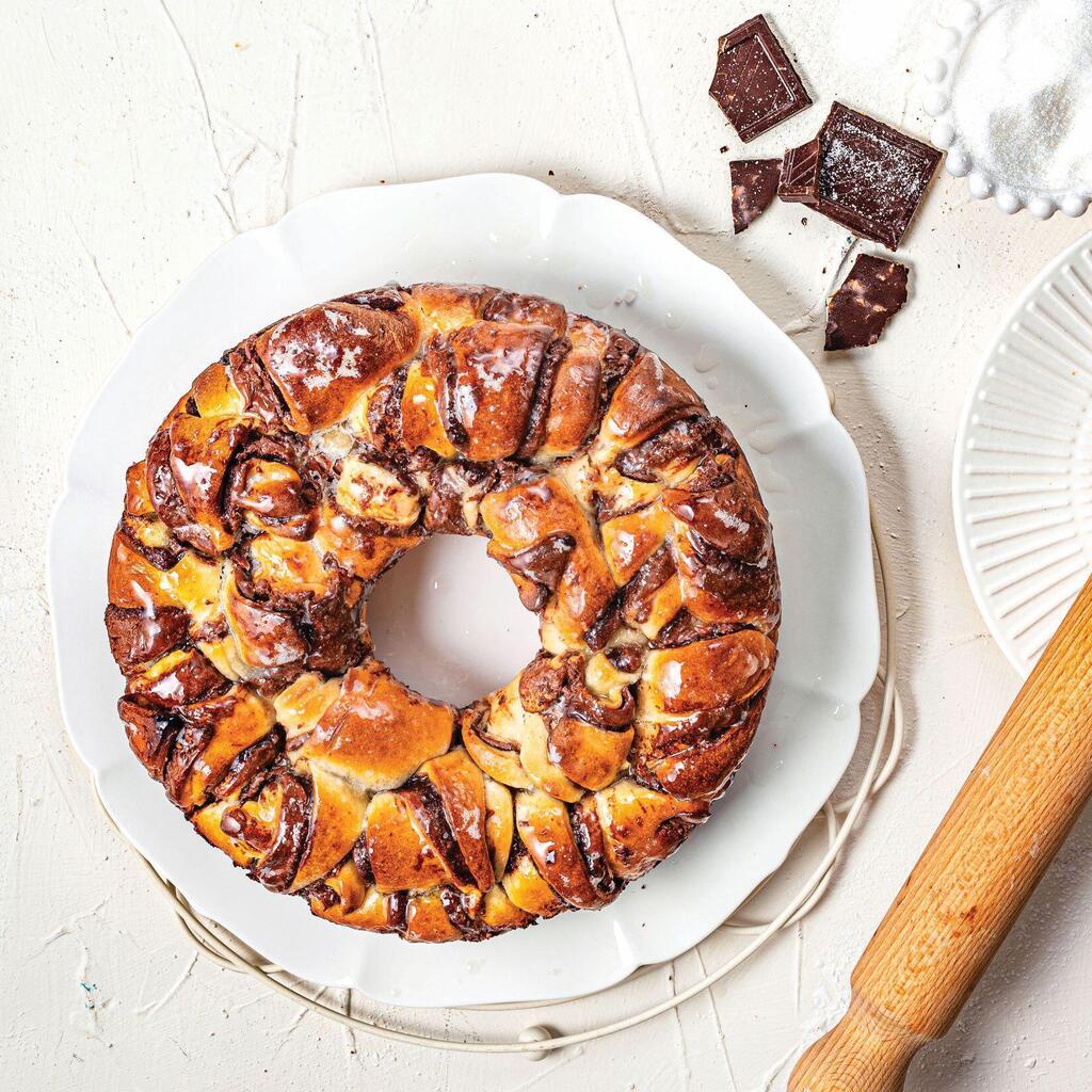 עוגת רוגלך שוקולד ואגוזים